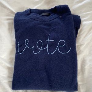 Unbranded hand embroidered cashmere ‘vote’ sweater